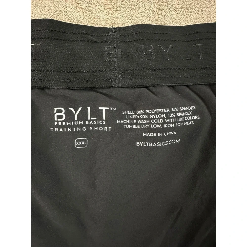 BYLT Premium‎ Basics Training Shorts Mens 3XL Charcoal Grey 2-in-1 Liner NEW